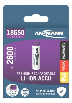 Ansmann, 18650 /2600mah/3,6V/USB-C/1-P